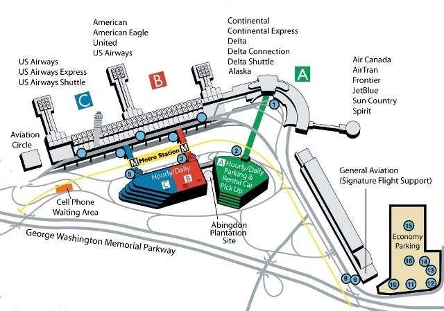 Reagan National Airport Parking Map